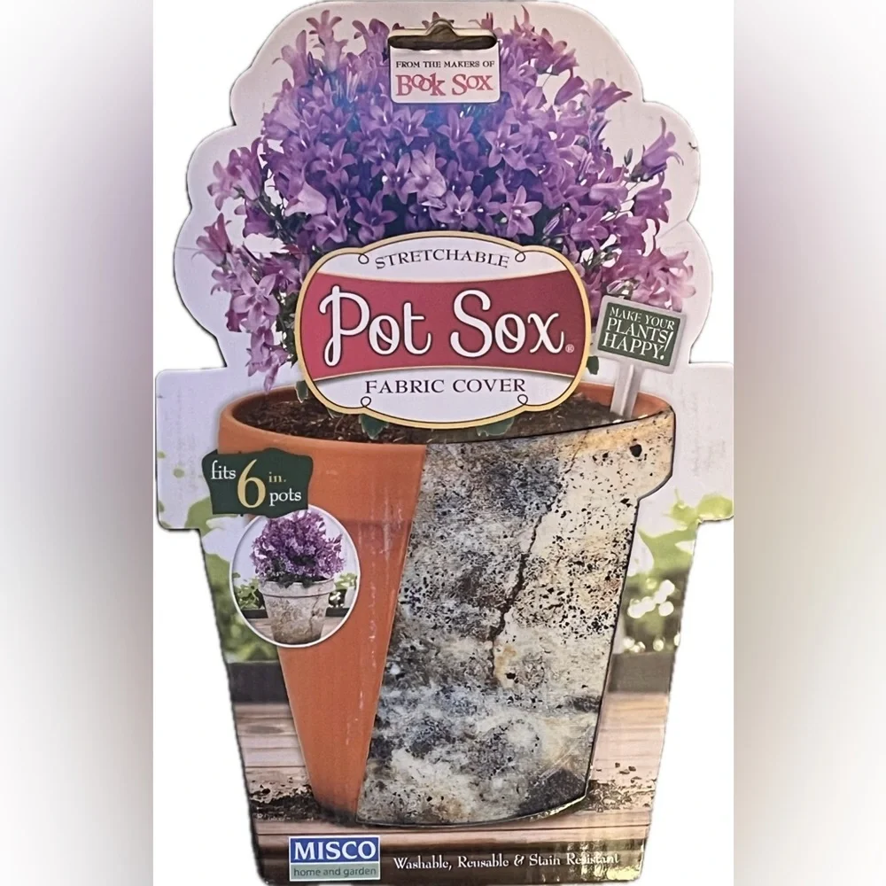 2 pack- Pot Sox Fabric Covers for Pots. Washable Reusable- Indoor/Outdoor. NWT